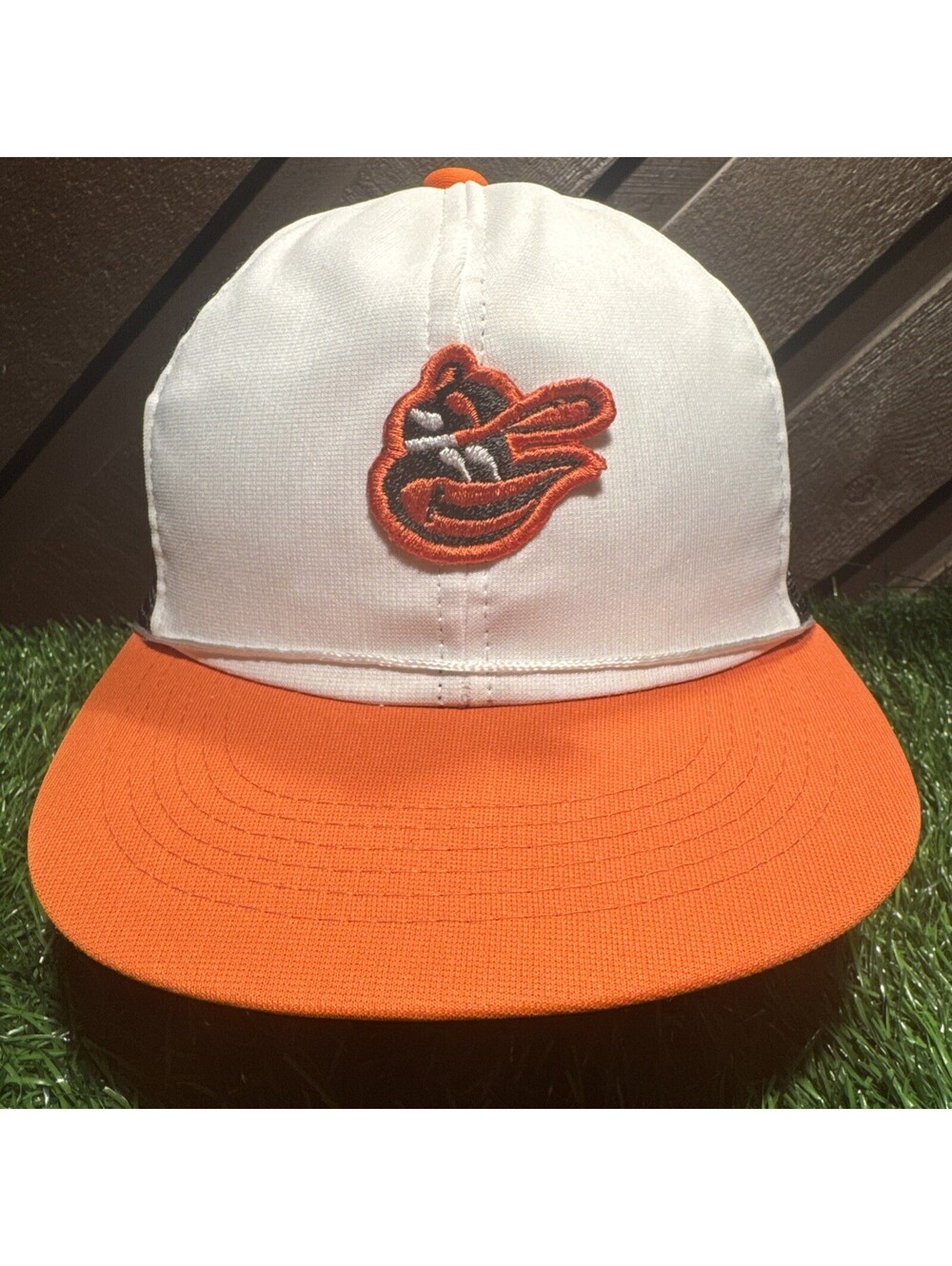 Vintage Baltimore Orioles Twins Trucker Snapback Hat Mesh Green Bill Cap MLB 80s